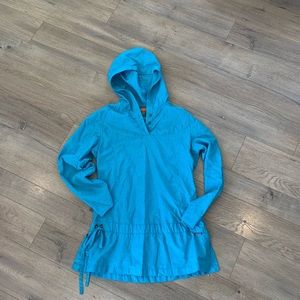 Merrell Teal Women’s Opti-wick Lightweight Hooded Pullover upf 30